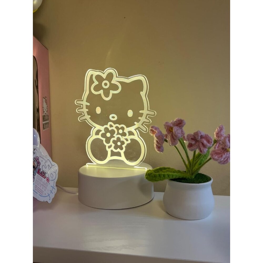 New 3D Cartoon Night Light, LED Desk Lamp with 3 Change Colors for Girls & Gifts - Picture 5 of 8